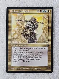 MTG Legends Dakkon Blackblade 1994 Rare Legendary Creature LP Magic Card - Image 1