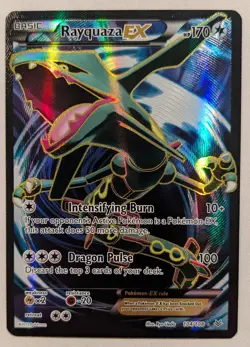 Pokemon Rayquaza EX Ultra Rare Full Art Holo Card Roaring Skies 104/108 LP TCG - Image 1