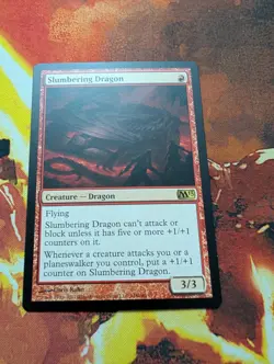 Slumbering Dragon Rare Magic: The Gathering Magic 2013 (M13) Near Mint - Image 1
