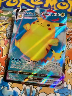 Surfing Pikachu VMAX 009/025 Holo VMAX Rare Celebrations Pokemon - Image 2