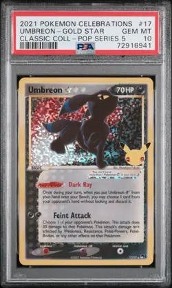 Pokemon TCG PSA 10 Umbreon Gold Star Celebrations 2021 ENG - 25th Anniversary - Image 1