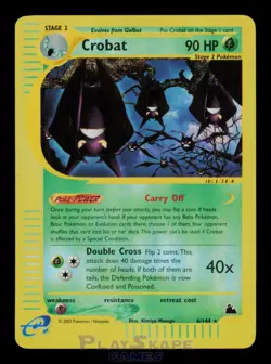 Pokemon Card Crobat 6/144 Skyridge Reverse Holo Foil Rare WOTC Vintage LP 2003 - Image 1