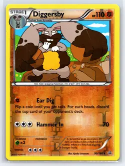 2015 Pokemon TCG - Diggersby 90/160 - Reverse Holo - Primal Clash - LP - Image 1