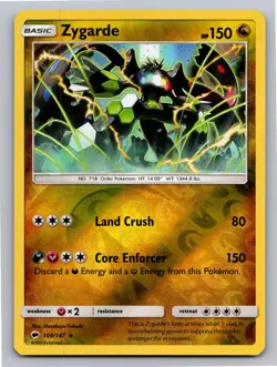 Zygarde 100/147 Rare Burning Shadows Pokemon Reverse Holo Lightly Played - Image 1