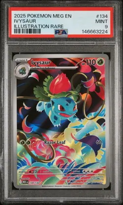 2025 POKEMON MEG EN-MEGA EVOLUTION 134 IVYSAUR ILLUSTRATION RARE PSA 9 - Image 1