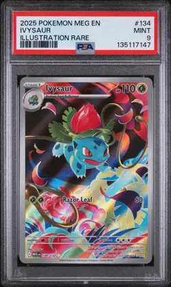 Ivysaur 134/132 Illustration Rare Mega Evolution Pokemon PSA 9 - Image 1