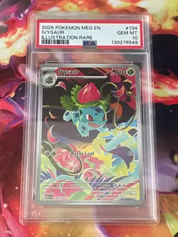 Pokemon TCG - Ivysaur 134/132 Mega Evolution Illustration Rare PSA 10 Gem Mint - Image 1