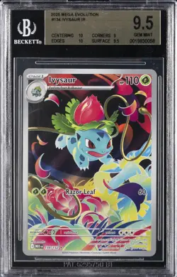 2025 POKEMON MEGA EVOLUTION ILLUSTRATION RARE HOLO #134 IVYSAUR BGS 9.5 - Image 1