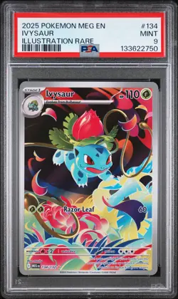 Ivysaur 134/132 Illustration Rare Mega Evolution Pokemon PSA 9 - Image 1