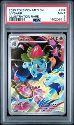 Pokemon Mega Evolution Ivysaur 134/132 Illustration Rare PSA 9 - Image 1