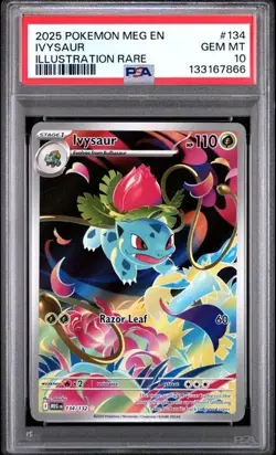 PSA 10 Ivysaur 134/132 Illustration Rare Meg En-mega Evolution Pokemon - Image 1