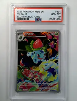 2025 POKEMON MEG EN-MEGA EVOLUTION ILLUSTRATION RARE #134 IVYSAUR PSA 10 - Image 1