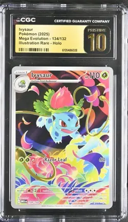 CGC Pristine 10: Pokemon Ivysaur 134/132 Illustration Rare Mega Evolution - Image 1