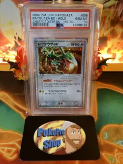 2004 Pokemon Japanese Rayquaza ex 8 Starter Deck 1st Edition - PSA 10 with Swirl - Image 1