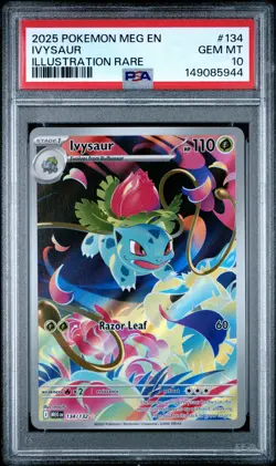 2025 POKEMON MEG EN-MEGA EVOLUTION ILLUSTRATION RARE #134 IVYSAUR PSA 10 - Image 1