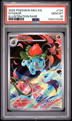 2025 Pokemon Mega Evolution IVYSAUR ILLUSTRATION RARE #134 PSA 10 Gem Mint - Image 1