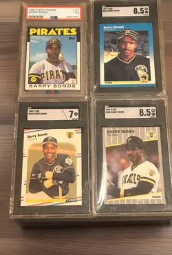 Barry Bonds Rookie Card Graded Lot (4) 1986 Topps Traded 1987-89 Fleer RC PSA - Image 1