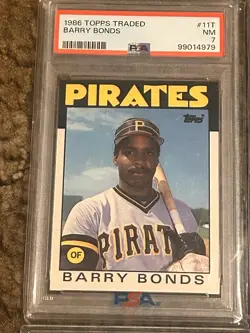 Barry Bonds Rookie Card Graded Lot (4) 1986 Topps Traded 1987-89 Fleer RC PSA - Image 3