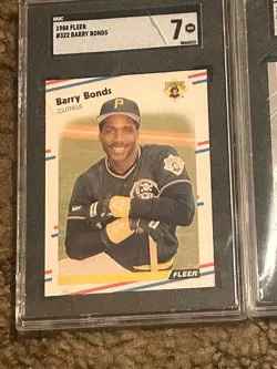 Barry Bonds Rookie Card Graded Lot (4) 1986 Topps Traded 1987-89 Fleer RC PSA - Image 5