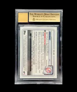 2020 Bowman Jasson Dominguez Chrome Auto 1st Green Shimmer Refractor #/99 - Image 2