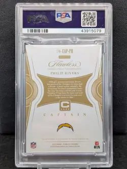 2018 Panini Flawless Philip Rivers Autograph /10 PSA 9 *On-Card Auto* Chargers - Image 2