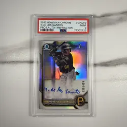 Yordany De Los Santos 2022 Bowman Chrome Prospect Auto Refractor #'d /499 PSA 9 - Image 1