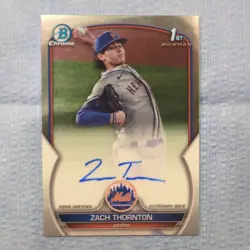 ZACH THORNTON - 2023 Bowman Draft - Chrome Prospect 1st Auto #CDA-ZT Mets - Image 1