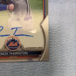 ZACH THORNTON - 2023 Bowman Draft - Chrome Prospect 1st Auto #CDA-ZT Mets - Image 5