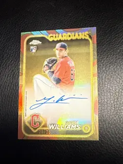 2024 Topps Chrome Gilded Gavin Williams RC Rose Refractor Auto #/25 - Image 1