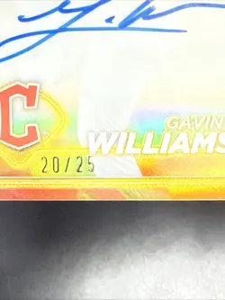 2024 Topps Chrome Gilded Gavin Williams RC Rose Refractor Auto #/25 - Image 4