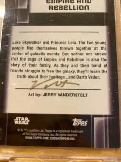 2021 Topps Star Wars Galaxy Empire and Rebellion #48 Dual Auto Jerry Vanderstelt - Image 3