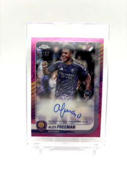 2025 Topps Chrome MLS Mania Alex Freeman Pink Shimmer Auto /50 Orlando RC USA - Image 1