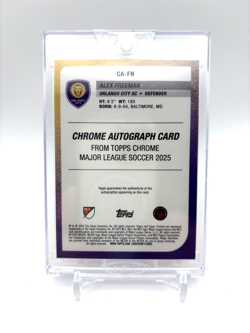 2025 Topps Chrome MLS Mania Alex Freeman Pink Shimmer Auto /50 Orlando RC USA - Image 2
