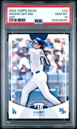 Shohei Ohtani 2024 Topps 50/50 #33 SSP Kanji PSA 10 Pop 4 Los Angeles Dodgers - Image 1