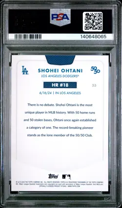 Shohei Ohtani 2024 Topps 50/50 #33 SSP Kanji PSA 10 Pop 4 Los Angeles Dodgers - Image 2
