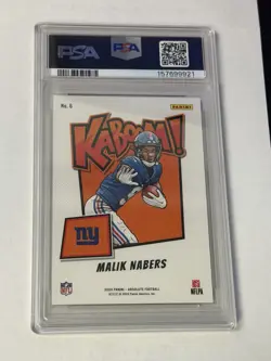 2024 Panini Absolute - Kaboom! Horizontal Malik Nabers #6 (RC) PSA 10 Gem Mint - Image 3