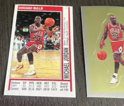 Michael Jordan 1991-92 Panini Basketball Sticker Lot #96,116,190 Gold Foil Rare - Image 5