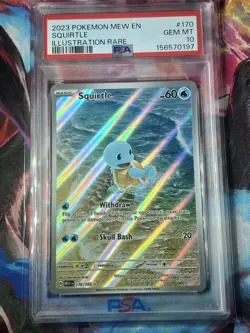 Pokemon TCG Scarlet & Violet Squirtle 151 English Illustration Rare PSA 10 - Image 1