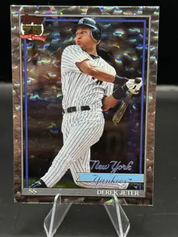 2026 Topps Series 1 Derek Jeter #T91-30 Crackle Foil Parallel New York Yankees - Image 1