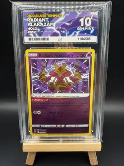 Radiant Alakazam 059/195 Pokemon Silver Tempest ACE 10 *Perfect Subgrades* - Image 1