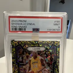 2023-24 Panini Shaquille O'Neal King Snake Prizm #181 PSA 9 Lakers (low pop) - Image 2