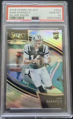 2018 Panini Select - Field Level Sam Darnold #203 Silver Prizm (RC) PSA 10! - Image 1