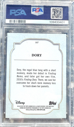 Disney 2024 Topps Chrome Finding Nemo 107 Dory Green Refractor 5/99 PSA 10 Card - Image 2