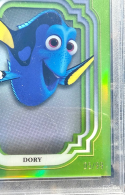 Disney 2024 Topps Chrome Finding Nemo 107 Dory Green Refractor 5/99 PSA 10 Card - Image 3