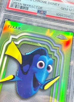 Disney 2024 Topps Chrome Finding Nemo 107 Dory Green Refractor 5/99 PSA 10 Card - Image 4