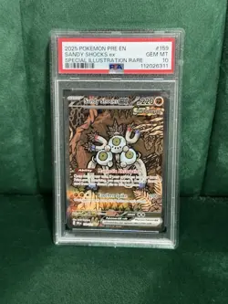 2025 POKEMON PRE EN #159 SANDY SHOCKS EX SPECIAL ILLUSTRATION RARE PSA 10 - Image 1