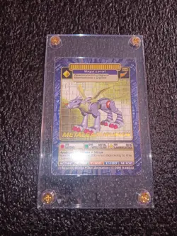 digimon card metalgarurumon bo-149 new sleeved gold stamp name - Image 1