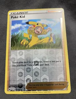 Poke Kid 173/202 Sword & Shield Reverse Holo Trainer Supporter Pokemon Card - Image 2