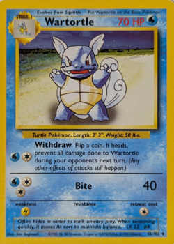 1999 Pokemon TCG - Wartortle - Base Set - Uncommon Card - 42/102 - Image 4