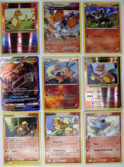 Pokemon Fire-Type Card Lot – Charmander, Charmeleon, Salazzle GX, Volcarona - Image 1